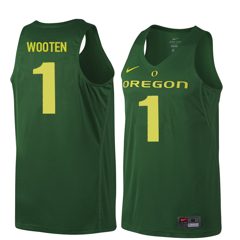 Men #1 Kenny Wooten Oregon Ducks College Basketball Jerseys Sale-Dark Green